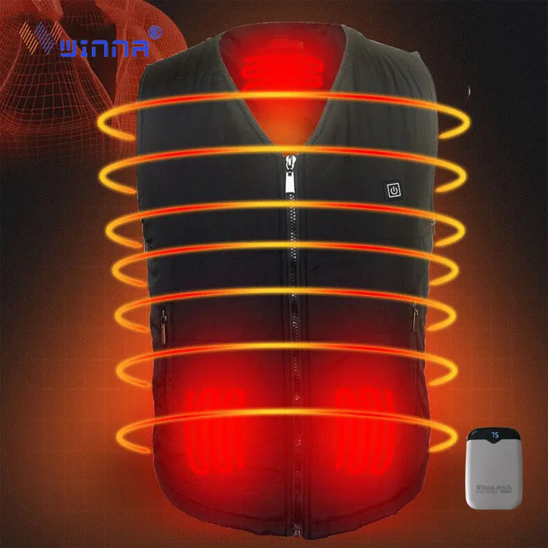 

Good Gift 3 Level Intelligent Heated Vest USB Charging Heating Vest Winter Thermal Vest for Men Women Hunting Skiing Hiking Use