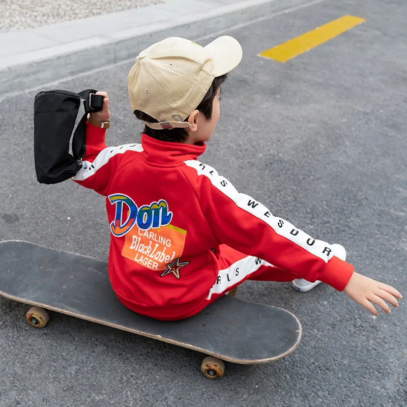 

Childrenswear BOY'S Autumn Clothing Sports Two-Piece 2019 New Style Handsome Children Autumn Set Baby Korean-style Western Style
