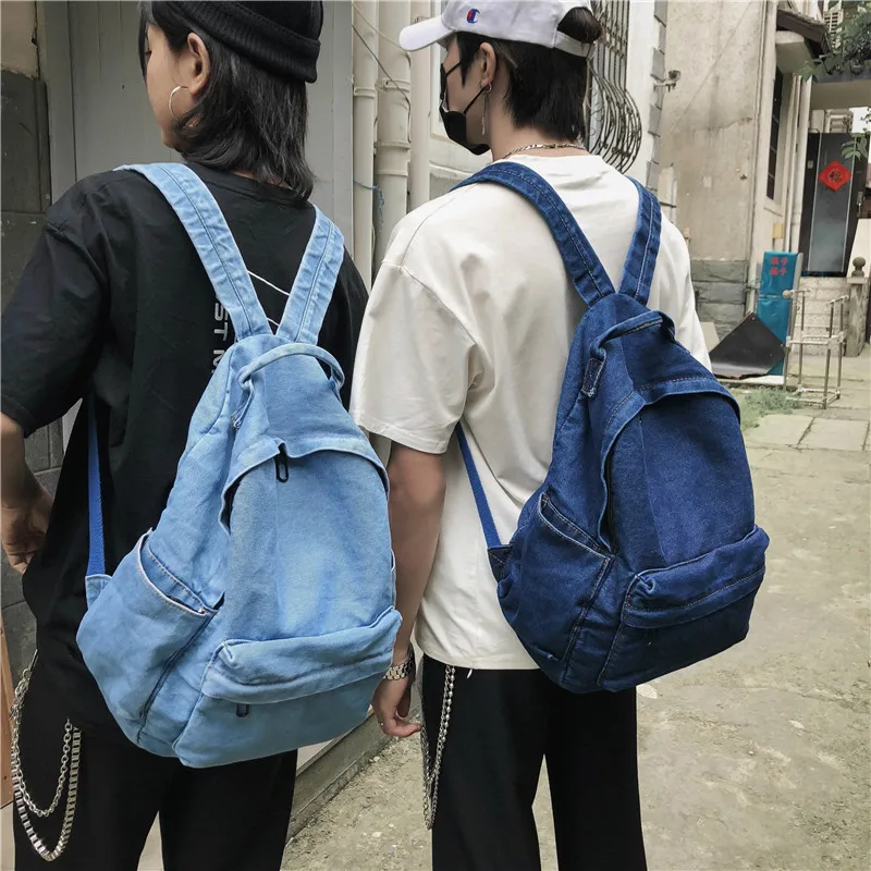 Women's Backpack Cowboy Children's Bag Denim Korean Version Shoulder Bags Teenager Girl College Student School For Men Rucksack