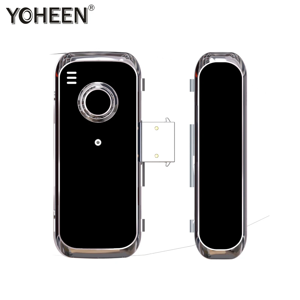 Yoheen WiFi Bluetooth TTLock APP отпечаток пальца стеклянная раздвижная дверь замок для офиса и