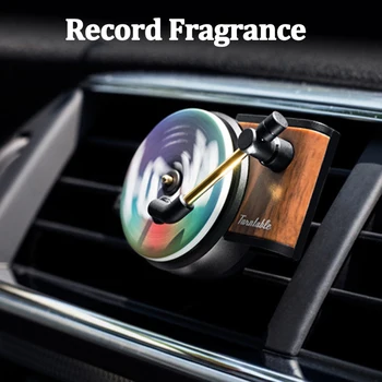 Record odświeżacz do samochodu fonograf odświeżacz powietrza do samochodu kratka nawiewu powietrza w samochodzie zapach zapach dyfuzor Solid Balm wyposażenie wnętrz tanie i dobre opinie CN (pochodzenie) Car Aromatherapy Car Air Purifier 40mm 56mm LEMON Tworzywo sztuczne + stop car air freshener 0 06kg 53mm