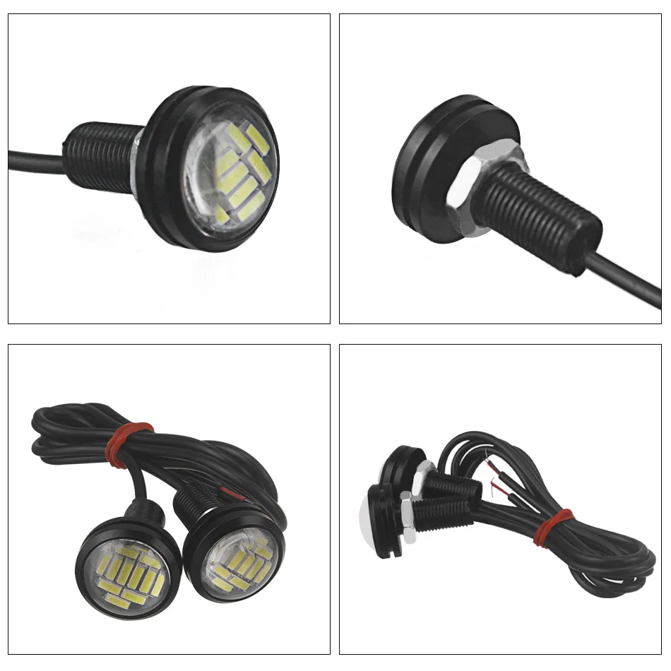 Car LED Eagle Eye Bulb 4014 12SMD 23MM Daytime Running Lights Source Backup Reversing Parking Signal Lamp Waterproof