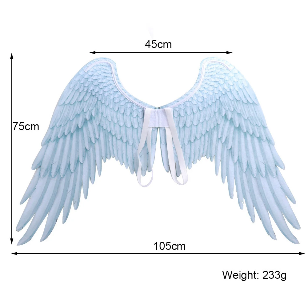 Большой костюм для взрослых и детей с крыльями ангела, сказочным пером, вечерние костюмы на Хэллоуин