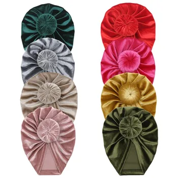 

Newborn Velet Snails Hat Large Donuts Girls Beanie Velvet Indian Hat Baby Boy Cap Photography Props Turban Hat Baby Accessories