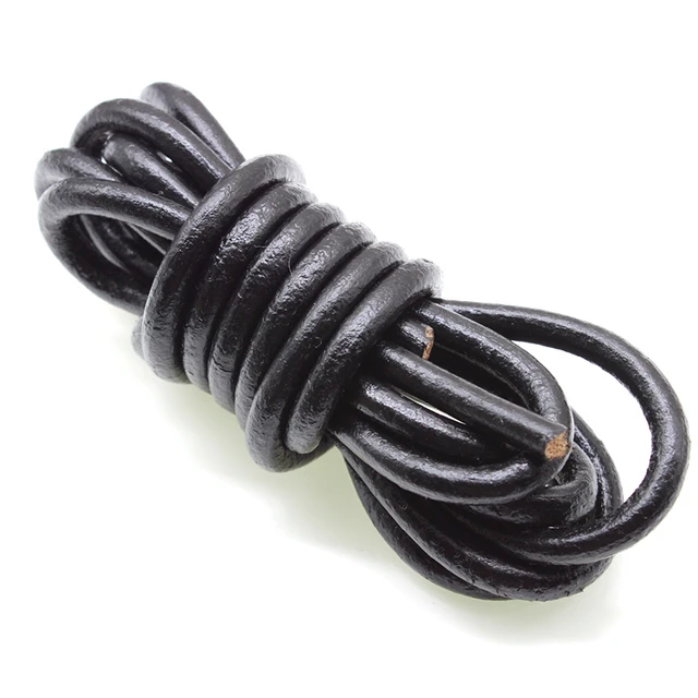 1 Meter Round Flat Genuine Leather Cords Vintage Black Brown Leather Cording  for DIY Leather Bracelet Jewelry Making Findings - AliExpress