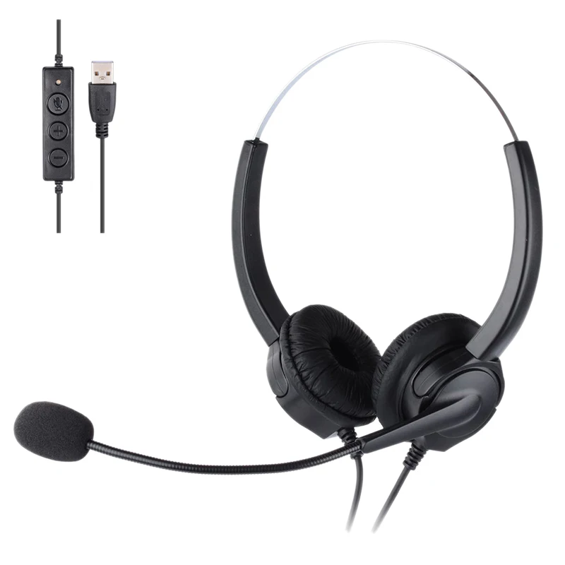 ABGN Hot-Mute Function Call Center USB Headset Noise Cancelling Headphone with Microphone for Skype Computer | Электроника