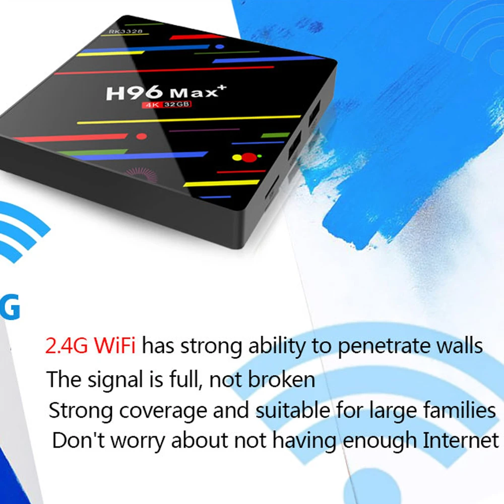 Mini H96 MAX Plus Smart TV Box 4G RAM 32G ROM Intelligent Android 8.1 TV Box Quad-Core Wifi USB Practical Multifunctional System