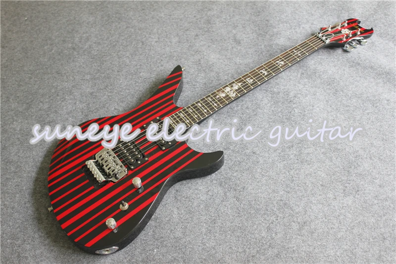 Custom Shop Китай электрические гитары черная красная полоса глянцевая отделка