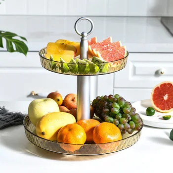 

Home Organizer 2 Tiers Candy Party Dining Room Stacked Storage Tray Kitchen Multifunction Fruit Basket Modern Simple Snack Dish