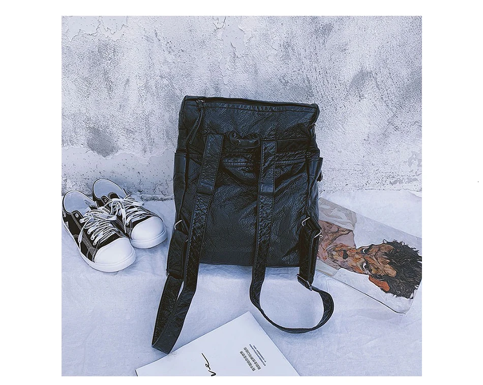 Herald модный качественный женский рюкзак из мягкой кожи, однотонный Повседневный женский рюкзак, Большой Вместительный винтажный рюкзак для путешествий для девочек