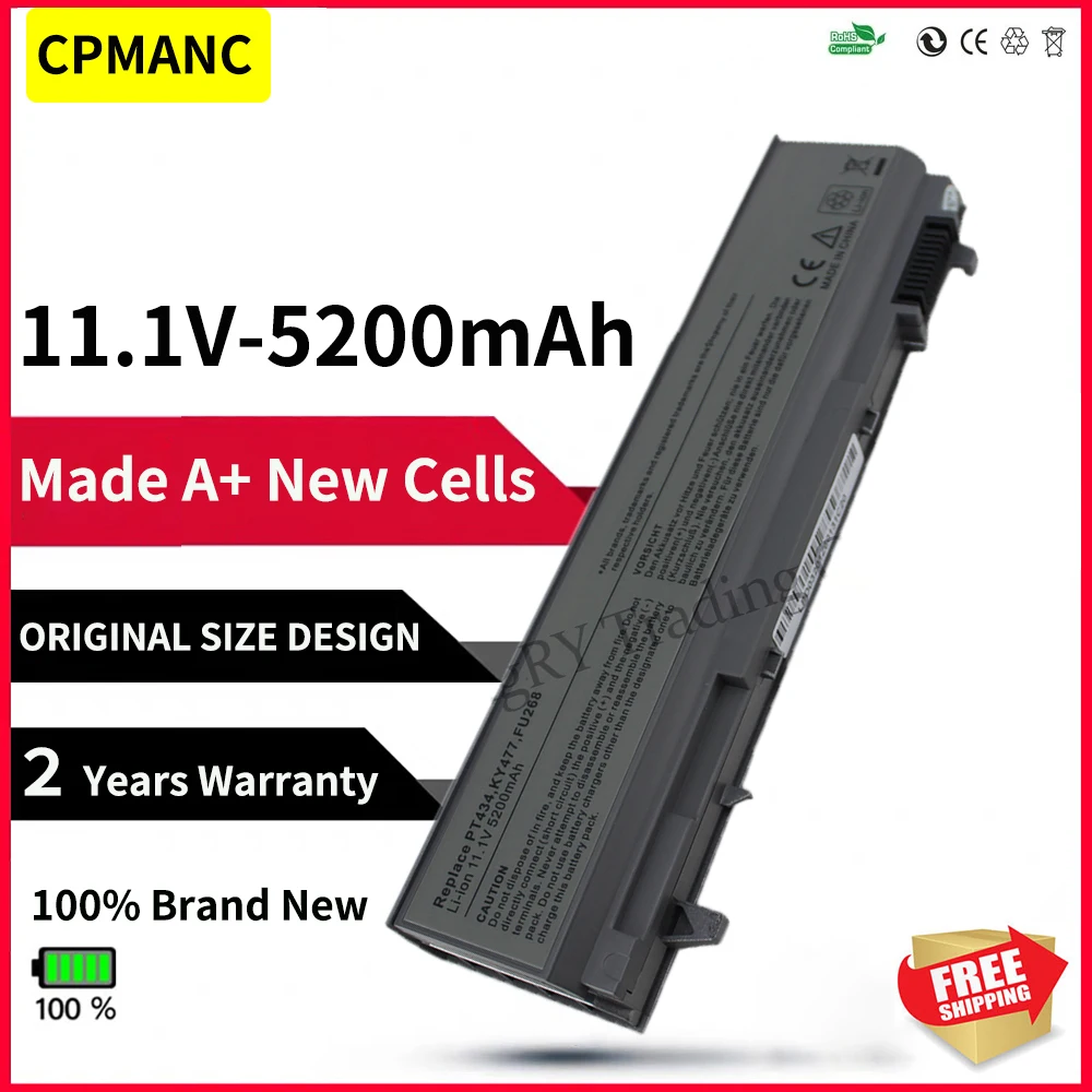 Bateria do Laptop Novidades 5200mah para Dell Latitude E6400 M2400 E6410 E6510 E6500 M4400 M4500 Pt436 Pt437 Ky477 Ky265 Ky266 Ky268 Akku