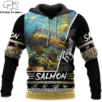 Beautiful Salmon Fishing hoodie unisex 1