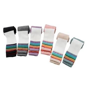 

1-9 yearold Girls Festival Christmas rainbow Stripe Printed Pantyhose Stockings Children Pantyhose knitting Stockings Tights