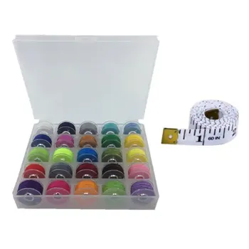 

Collection Transparent Clear Storage Empty Box 25 Grids Sewing Machine Thread Organizer Neutral Plastic With 25 Bobbins Tools