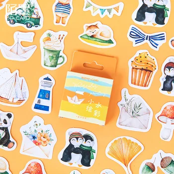 

32 pack/lot Watercolor Painting Bullet Journal Decorative Stickers Adhesive Stickers DIY Decoration Diary Stationery Stickers