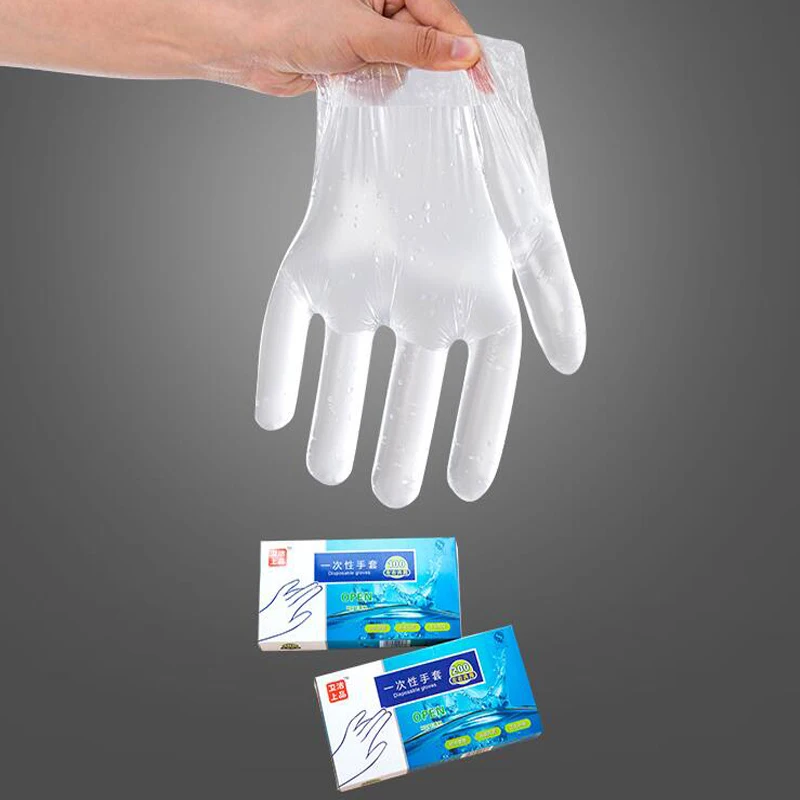 100 шт/200 шт пластиковые перчатки одноразовые перчатки для ресторана кухни Барбекю Экологически чистые перчатки для еды фрукты овощи перчатки