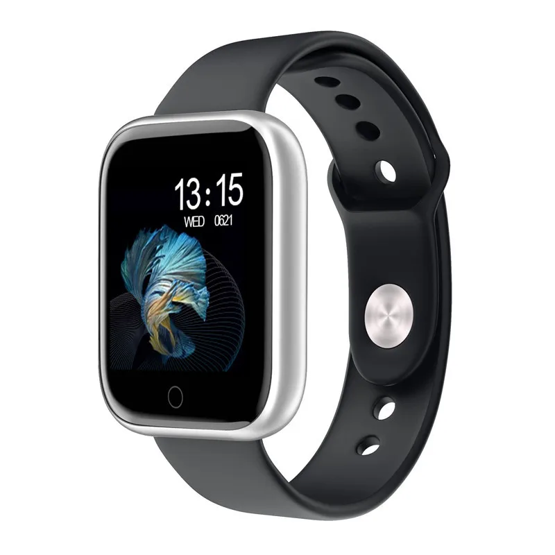 Silver Silicone T80 Смарт-часы для женщин и мужчин спортивная мода Ip68 Водонепроницаемый фитнес-трекер пульсометр с полями Smartwatch Vs P68 P70 браслет - Цвет: Silver Silicone