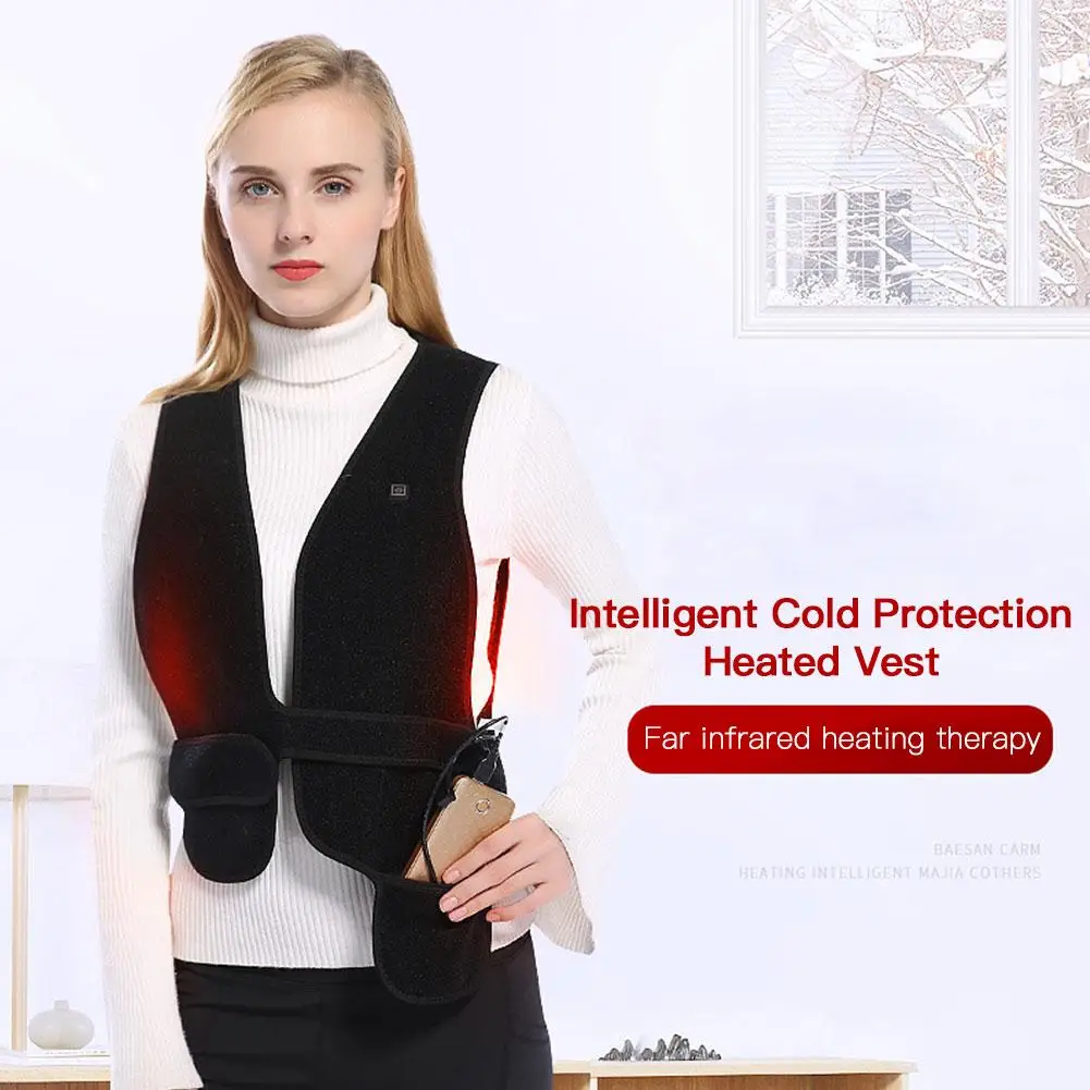 Для женщин Открытый USB инфракрасный тепловой жилет куртка зимняя сохраняет тепло электрическая тепловая одежда жилет для спорта Пешие прогулки Лыжный спорт