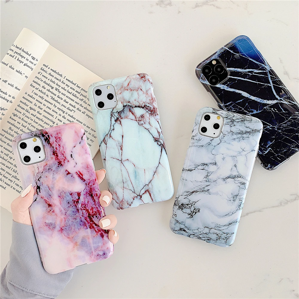 

Luxury Marble Stone Phone Case for iPhone 11 Pro Max 6 6S 7 8 Plus Soft TPU Silicone Fitted Case Cover for iPhone XR Xsmax X XS