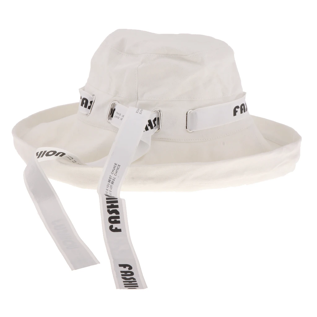 Womens Classical Bucket Hat Packable Wide Brim Sun Hat Cap with Wind Rope