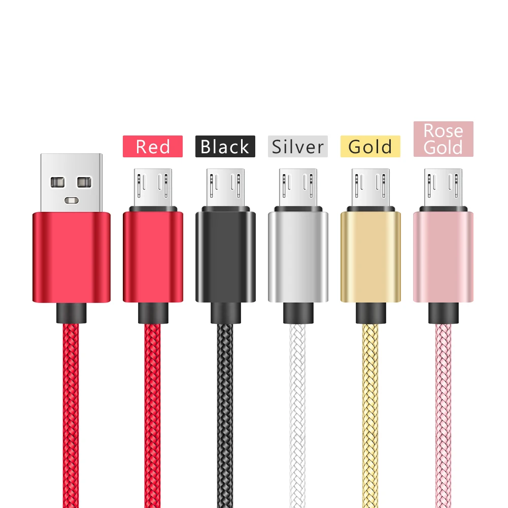 27 см 1 м 2 м 3 м 5 цветов нейлоновая оплетка Micro Usb кабель передачи данных для быстрой зарядки для samsung huawei Nokia Zte Google Nexus Xbox One PS4