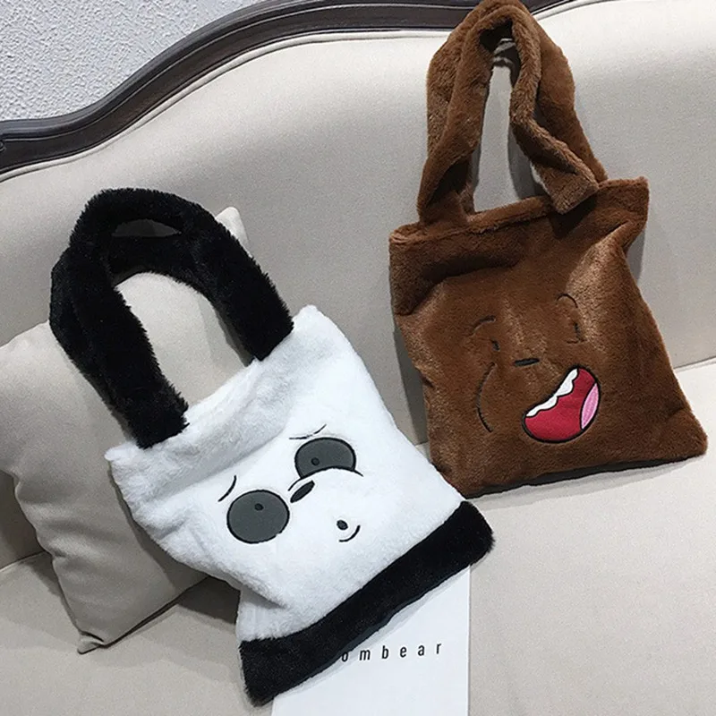 

1 PC Cartoon Cute Plush Handle Shoulder Bag Women Large Capacity Fashion Totes Casual Large Ladies Messenger Bags Top-Handle Bag