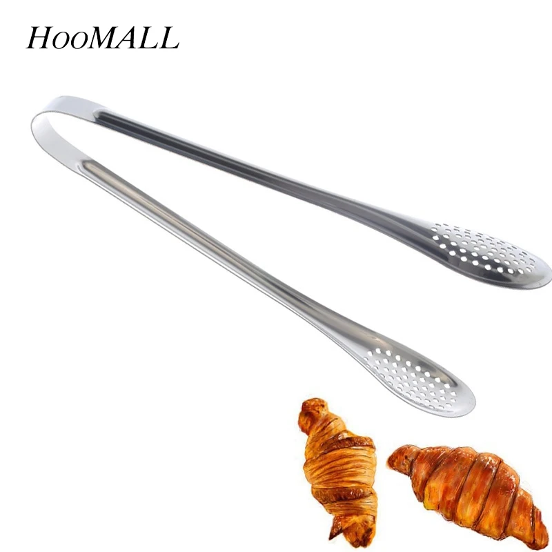 

1PC Satinless Steel Food Tongs Serving Multifunction Utensil Kitchen Tools Non-stick BBQ Kitchen Cooking For Cake Steak