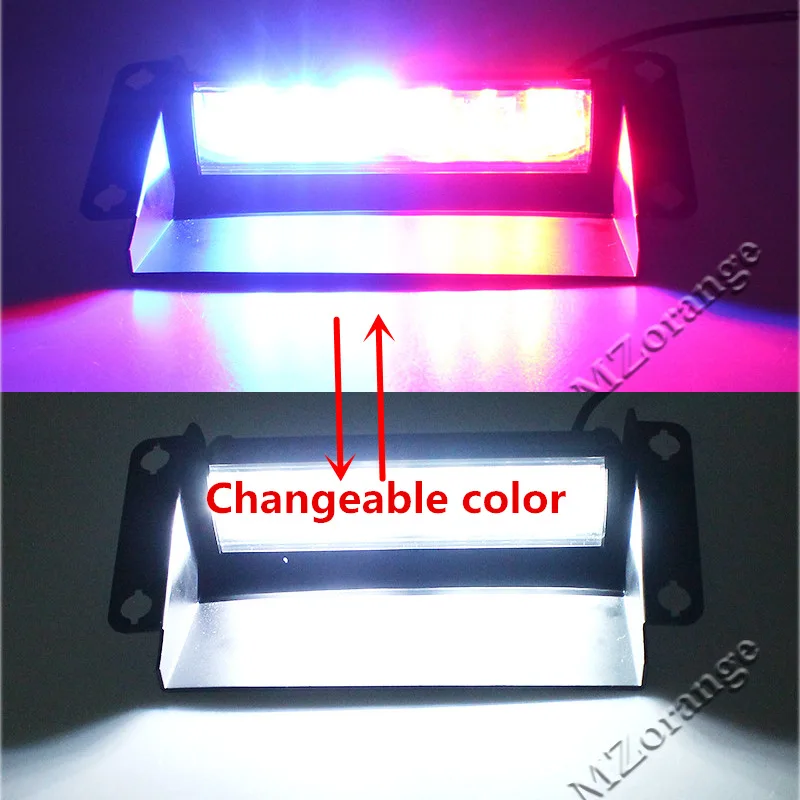 MZORANGE 6LED 12 В/24 В красный/синий тире Аварийная сигнализация световая сигнальная лампа белый Янтарный сменный автомобильный полицейский стробоскоп вспышка - Цвет: RedBlue change white