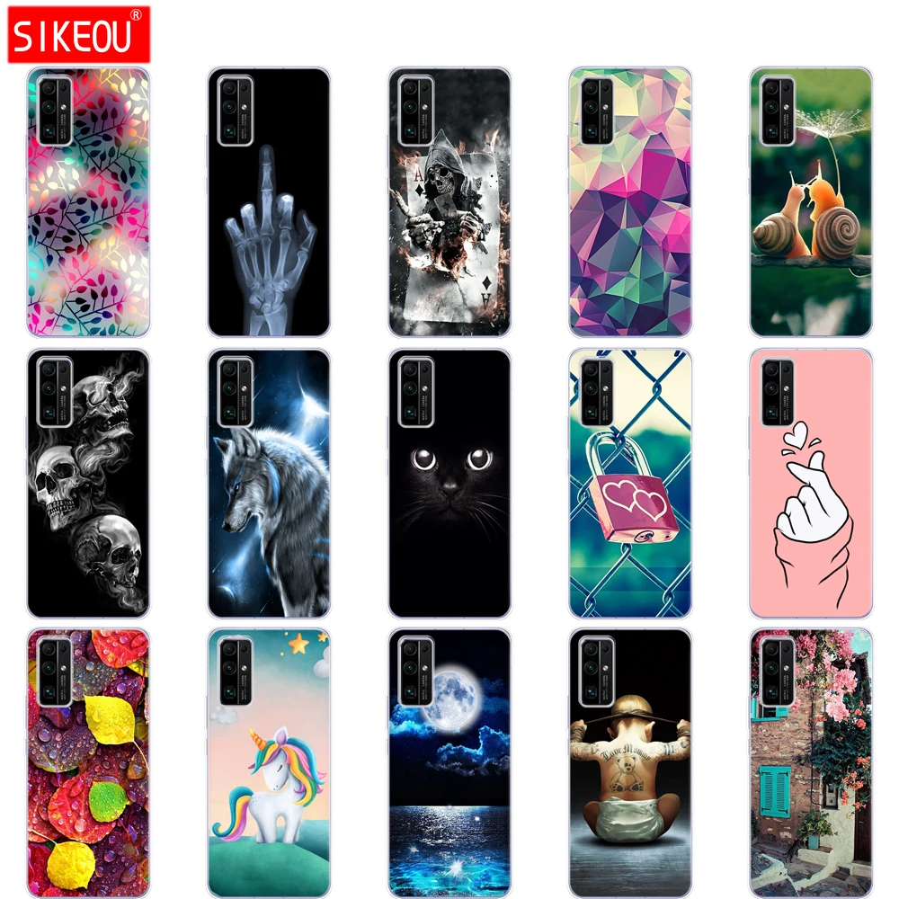 Чехол для HONOR 30 Premium, Мягкий силикон BMH-AN10, ТПУ, чехол для Huawei Honor 30 Pro +, HONOR 30 Pro Plus EBG-AN10, бампер с котами