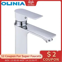 Olinia современный ванная комната смеситель для раковины одной ручкой горячей и холодной воды белый кран смесителя OL8200CW