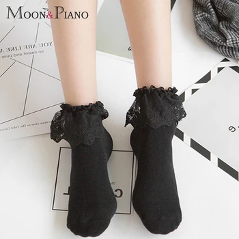 

Fashion Style Women Lovely Lolita Short Socks Autumn Winter Ladies Lace Multicolor Soft Cotton Cute Ankle Socking High Quality