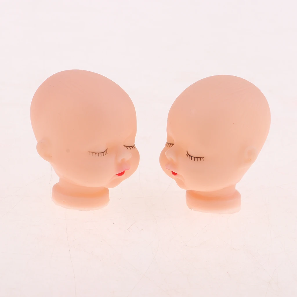 10 Pieces Red Lips Sleeping  Doll Heads Sculpt For Mini Keychain  Toy DIY Custom Body Parts