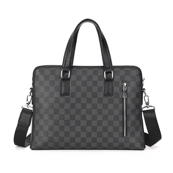 

New Men Leather Top-Handle Business Briefcase Portfolio Men's Cross Body Shoulder Bag Messenger Bags Top-handle Handbag