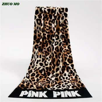 

Fashion Sunbath Leopard Beach Towels 100% Cotton Women Yoga Towel Swimming Sports Wrap Blanket Quick Dry Bath Towels 145*70cm