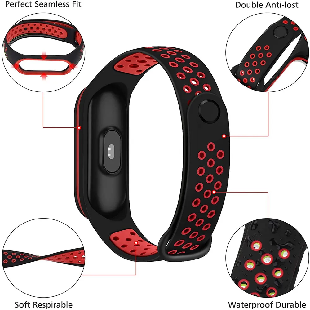 For Mi Band 6 5 4 strap sport Silicone watch wrist Bracelet miband 6 5 accessories bracelet smart strap for Xiaomi mi band 3 4 5
