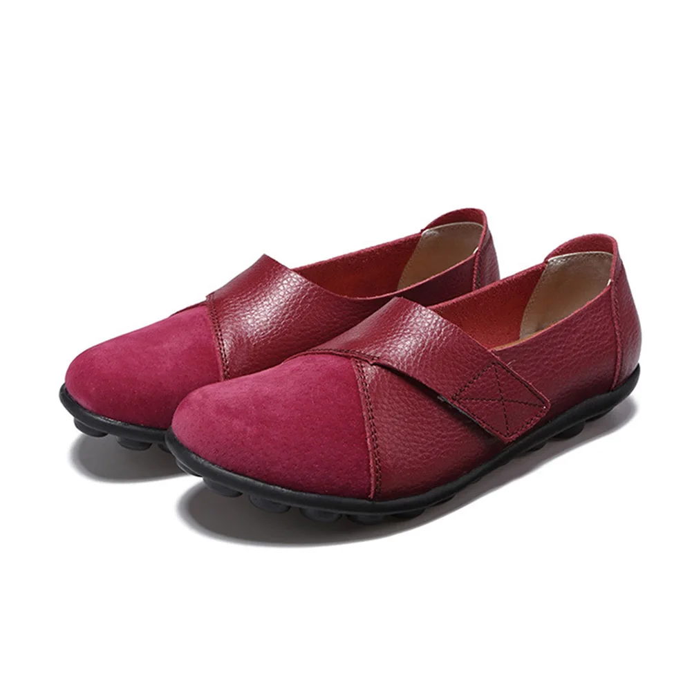 Women Suede Loafers Comfy Slip-on Soft Sole Casual Breathable Flats Shoes C55 - Цвет: rose red