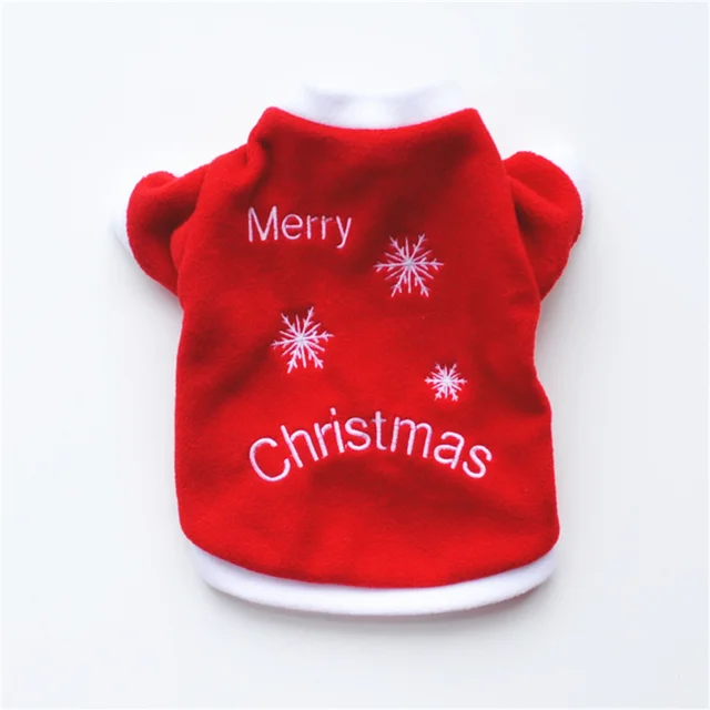 Pet Clothing Winter New Warm Fleece Embroidered Christmas Sweater Coat Jacket Chihuahua Schnauzer Puppy Dog Clothes 1