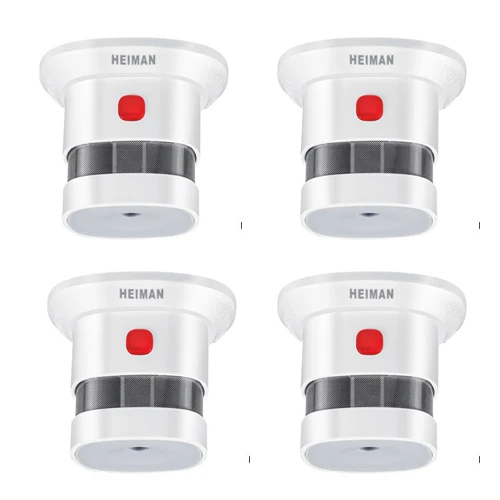 4pcs smoke sensor HEIMAN мини пожарная сигнализация с 10-летней Батарея Reddot Award EN14604 Европейским сертификатом соответствия, независимый дымовой пожарной - Цвет: 4pcs smoke sensor