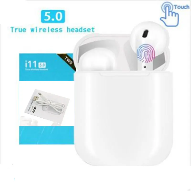 i11 TWS Bluetooth 5.0 Wireless Earphones Earpieces mini Earbuds i7s With Mic blue box For iPhone Samsung