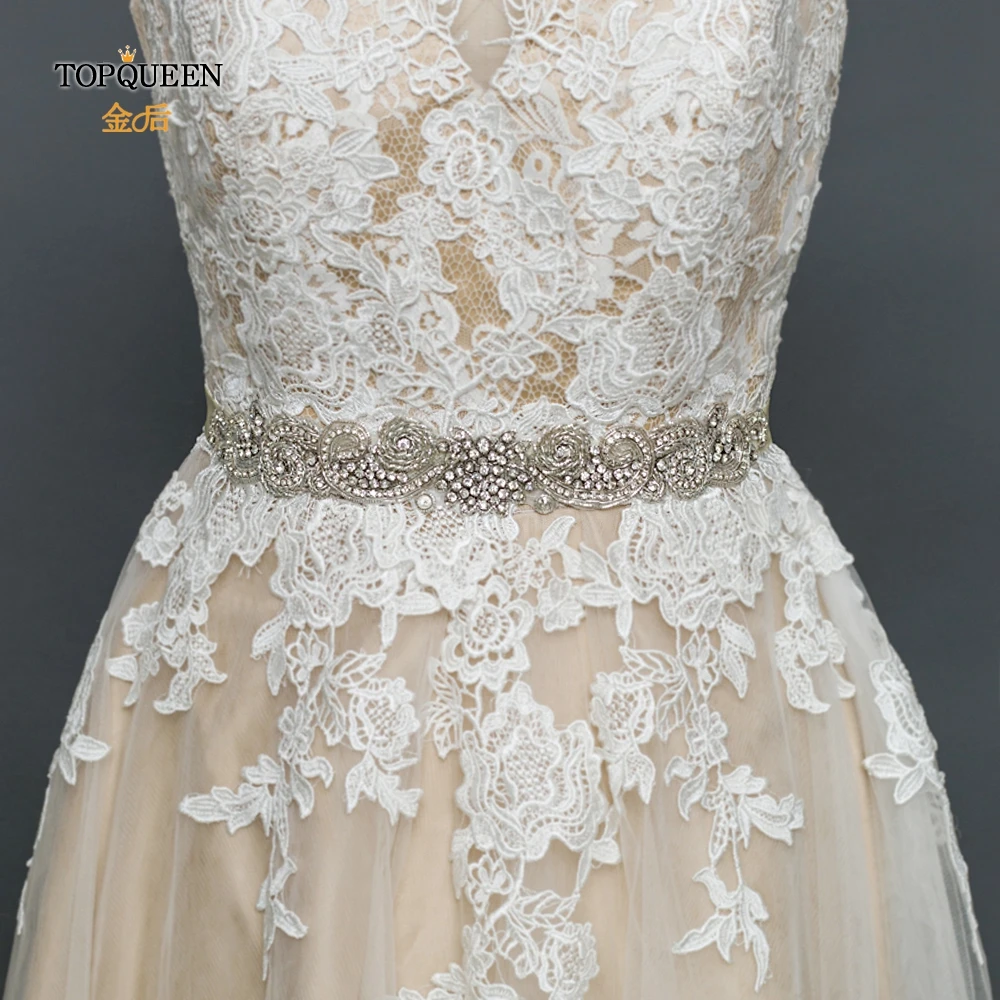 TOPQUEEN S366 Королевский медаль ремесло пояс невесты Индии кружева свадебные ленты ручной работы свадебный пояс ремень с бисером для свадебного платья