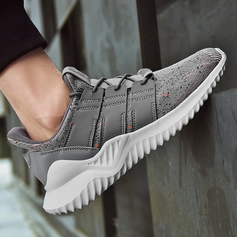 

Casoipra Large Size 39-47 Men Sneakers Brand Design Boost Casual Shoes Breathable Flyknit Male Trainers Shoes schoenen mannen