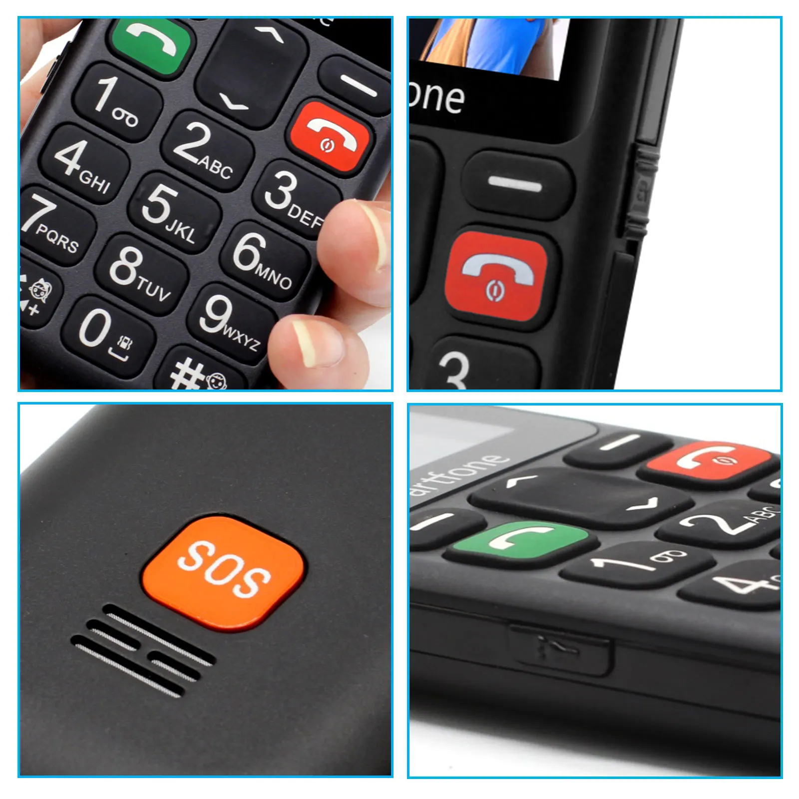 Artfone CS181 GSM 2G Bar Senior Cellphone Big Voice Big Button Mobile Phone For Elderly One Key SOS Dual Sim Torch No Russian 5
