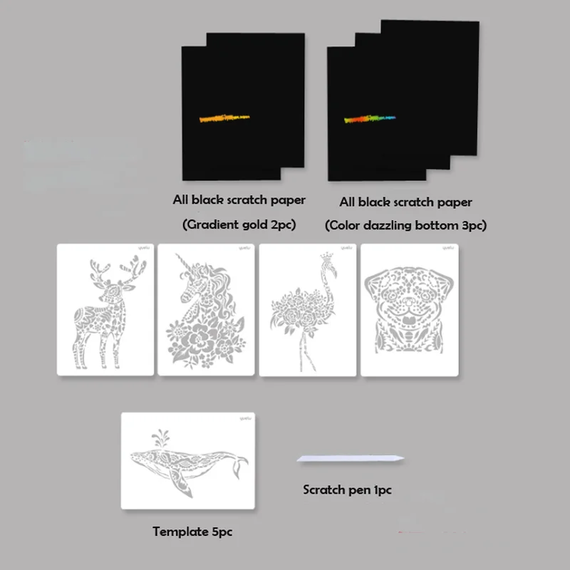 

Template Scraper Set Painting Template DIY Stencil Scrapbook Diary Decorative Unicorn Manual Office School Supplies Reusable