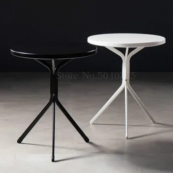 

Nordic style simple casual cafe table tea snack bar wrought iron round table creative business negotiation table