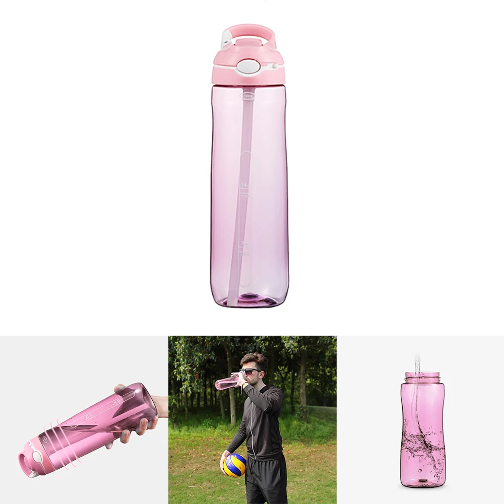 Бутылка для воды для спорта на открытом воздухе большая емкость 750 мл портативный чайник питьевая бутылка на присоске для верховой езды Кемпинг Туризм Велоспорт - Цвет: pink