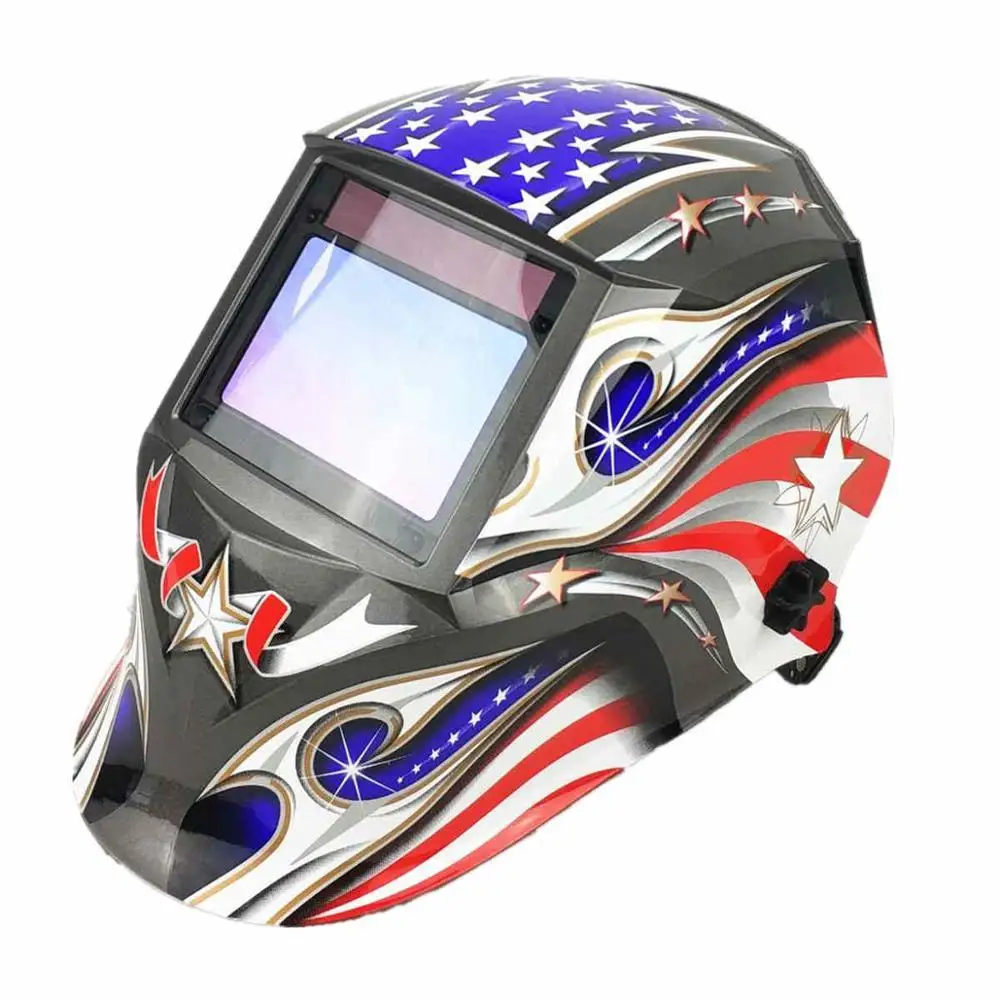 Star Striples Сварочный шлем 100*65 мм 1111 4 датчика шлифования Din 3/4-13 MMA MIG/mag Tig Ce/ul/csa/as Cert Солнечная Авто затемнение Сварочная маска - Цвет: Star Striples