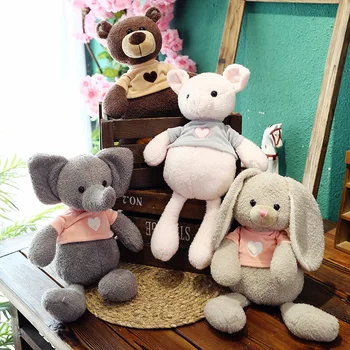 

Creative Pig Bear Doll PP Cotton Cute Animals Rabbit Elephant Plush Doll Children Plush Toy Birthday Gift
