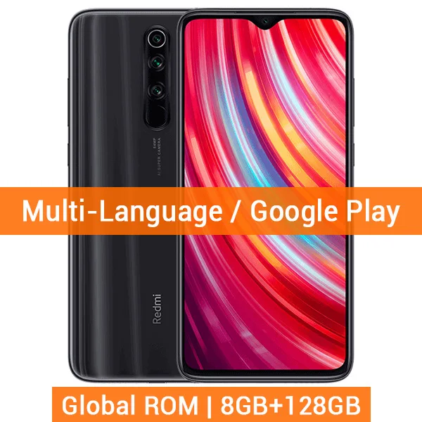 Мобильный телефон Xiaomi Redmi Note 8 Pro с глобальной прошивкой, 8 ГБ, 128 Гб/256 ГБ, MTK Helio G90T, 6,53 дюйма, 64 мп, четыре камеры, мобильный телефон - Цвет: 128GBGlobalROM Grey