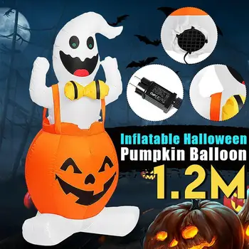 

Halloween Cute Strap Pumpkin Ghost Inflatable Airblown Haunted Family House Giant Lawn Prop Holida Yard Outside Home Inflat V7D9