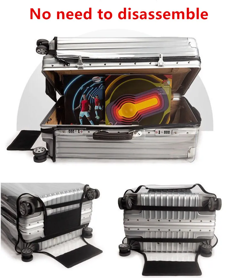 1 шт., чехол для багажа, защитный чехол, прозрачная крышка 20 24 26 28, чехол-Пыльник для путешествий, чехол для костюма, аксессуары